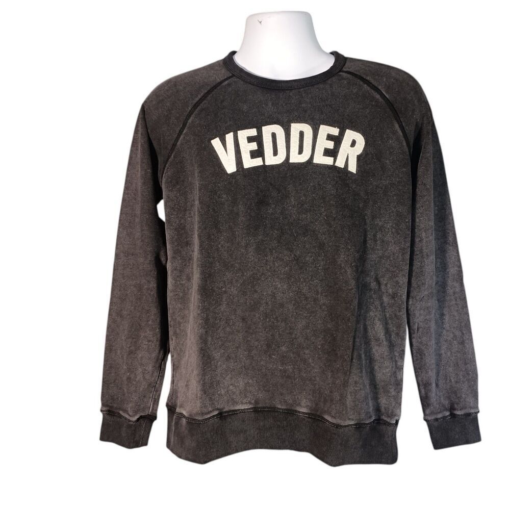 Eddie Vedder EV Sweatshirt Mens Large Crew Neck Charcoal Black
